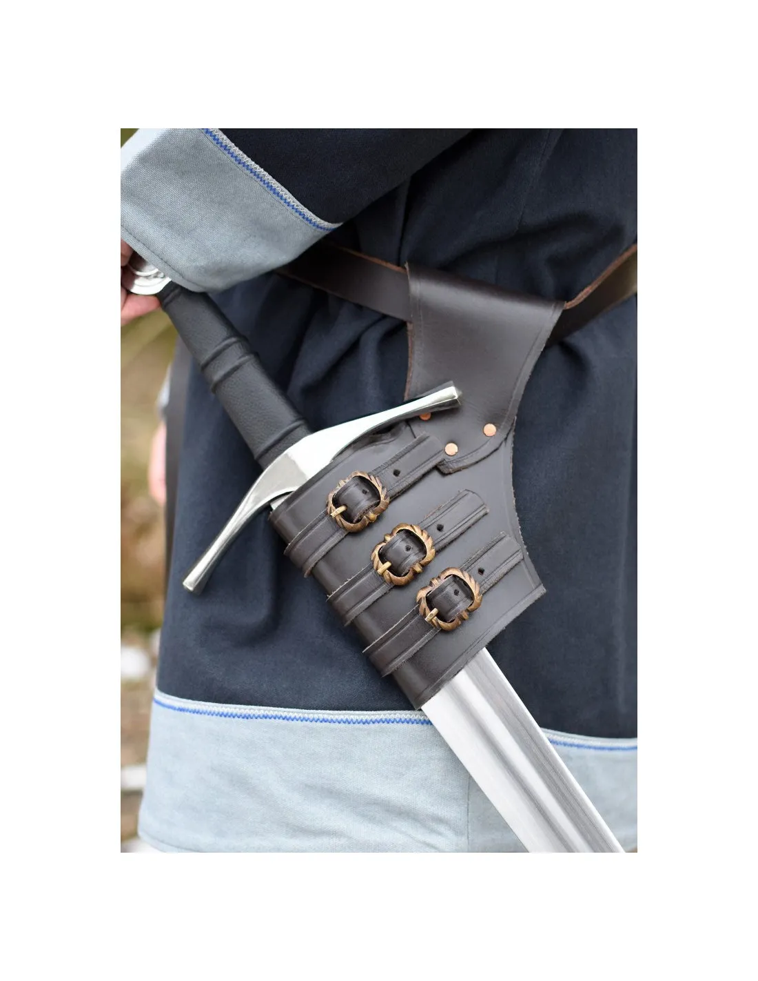 Tahalí pour épées cuir marron réglable ⚔️ Boutique Épées